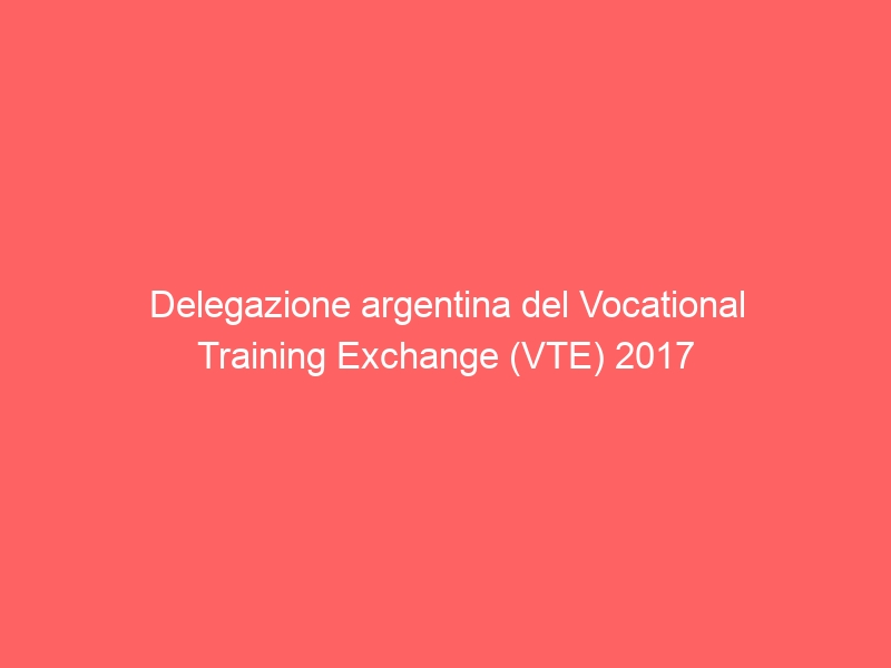 Delegazione argentina del Vocational Training Exchange (VTE) 2017