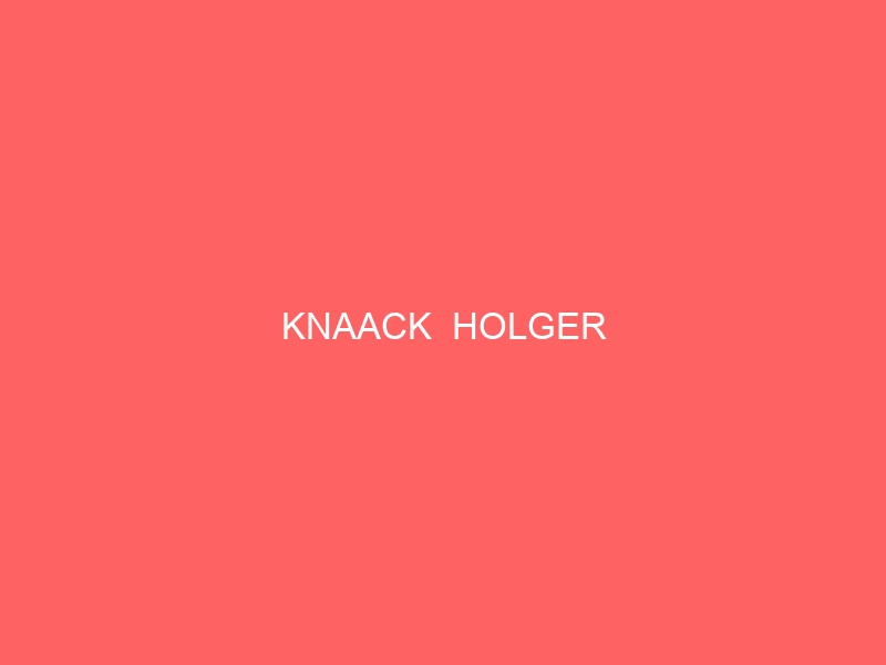 KNAACK  HOLGER